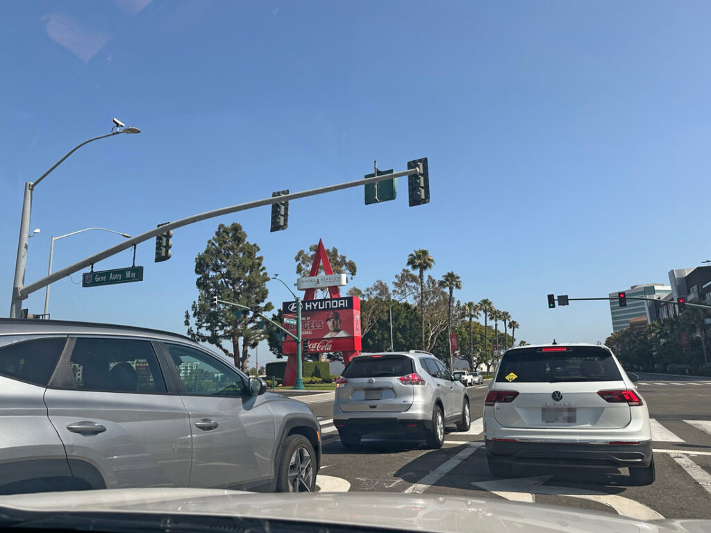 entrance to Angel stadium parking