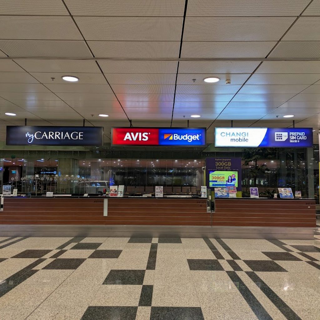 シンガポールチャンギ空港ターミナル3のエイビスレンタカー