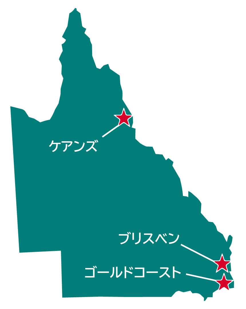 クイーンズランドのマップ